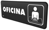 Letrero Informativo "OFICINA" Negro 23×7.5cm Sablón® 7908 Pieza 7501434679082