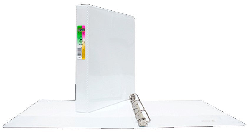 Carpeta 3 Argollas "D" Panorámica c/Cristal 1" Blanco Carta Kinera® 9111BL [Pieza] 7501428705308