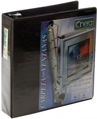Carpeta 3 Argollas "D" Panorámica c/Cristal 2" Negro Carta Kinera® 9211NE [Pieza] 7501428705230