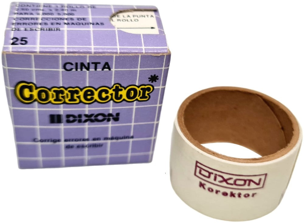 Corrector p/Maquina Korektor® Rollo Blanco 25mm×2.4m Dixon® 25 [Caja] 3