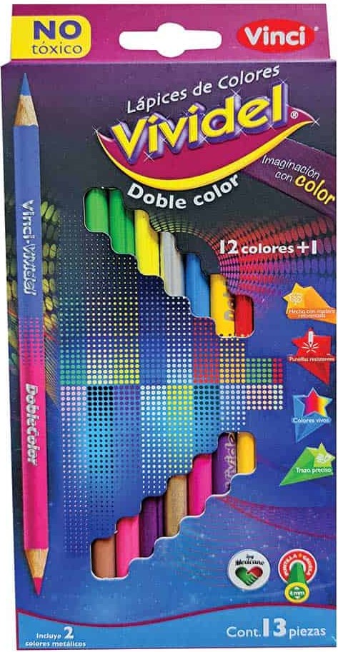 Color de MaderaDoblePunta Vividel Redondo Doble Color 26 Est.c/13 Vinci® 55263 [Estuche] 7501147417544