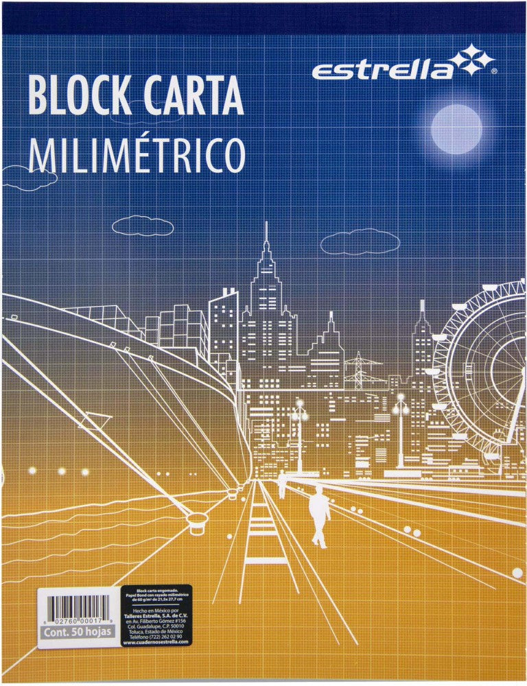 Block Milimétrico 50 hojas Carta Estrella® 0017 [Pieza] 602760000179