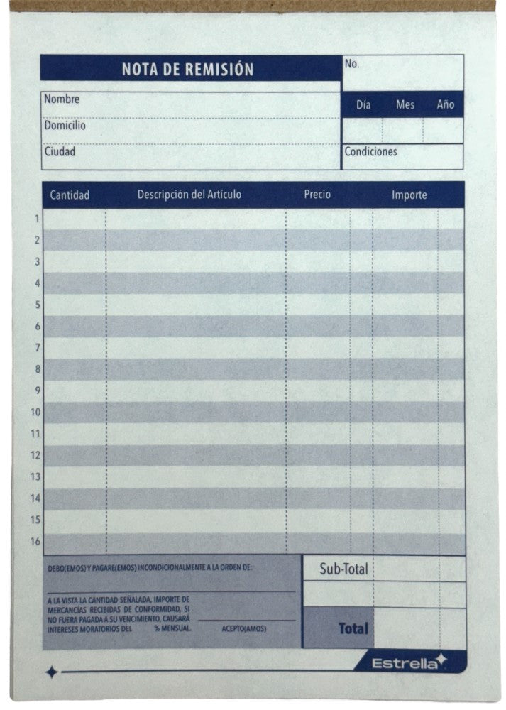 Block Remisiones Duplicado Autocopia DA 22 Juegos 11×15.7cm Estrella® 658 [Pieza] 602760006584 2