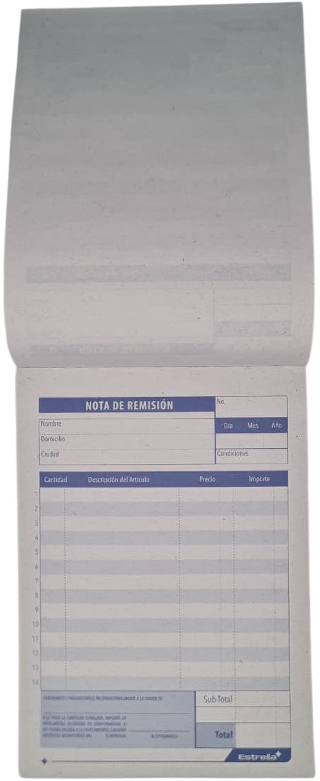 Block Remisiones Original Comercial O 40 hojas 9.7×13.5cm Estrella® 25 [Pieza] 602760000254 2