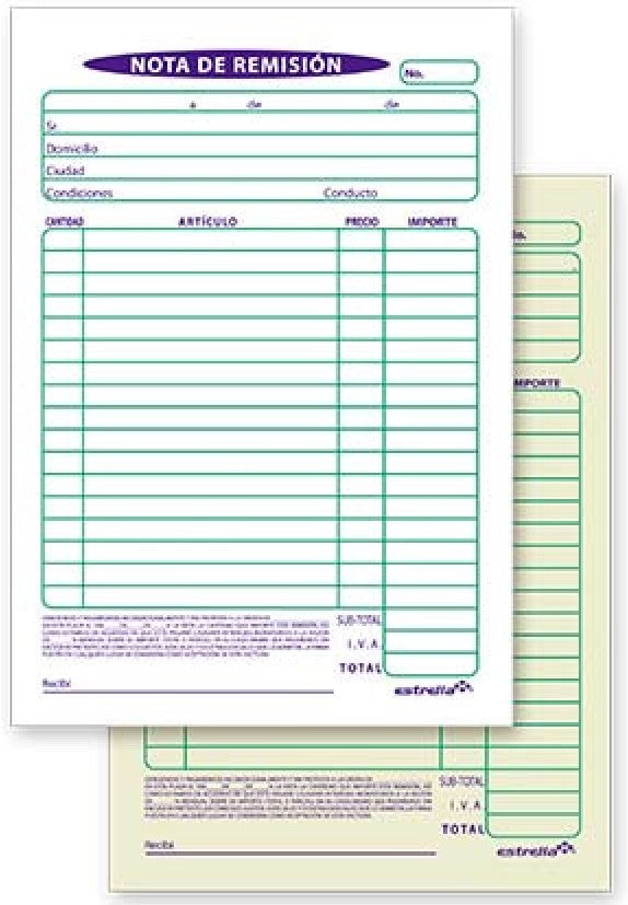 Block Remisiones Duplicado D 22 Juegos 14×19.8cm Estrella® 28 [Pieza] 602760000285