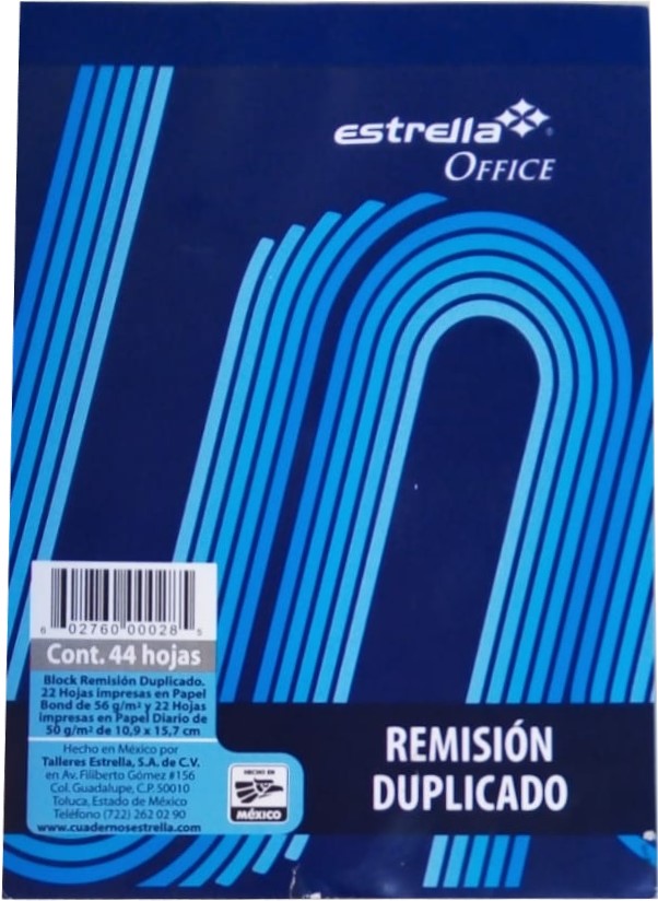 Block Remisiones Duplicado D 22 Juegos 14×19.8cm Estrella® 28 [Pieza] 602760000285 2