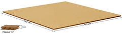 Cartón Corrugado Doble Cara Flauta "C" 4mm Kraft 103×103cm Carton hua PKMSGFCG103-103 [Hoja]