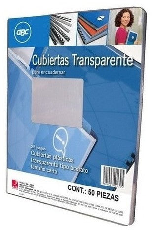 Pasta p/Engargolar t/Acetato c/50 Transparente 22×28.5cm GBC® M100305 Paquete 7501493001305