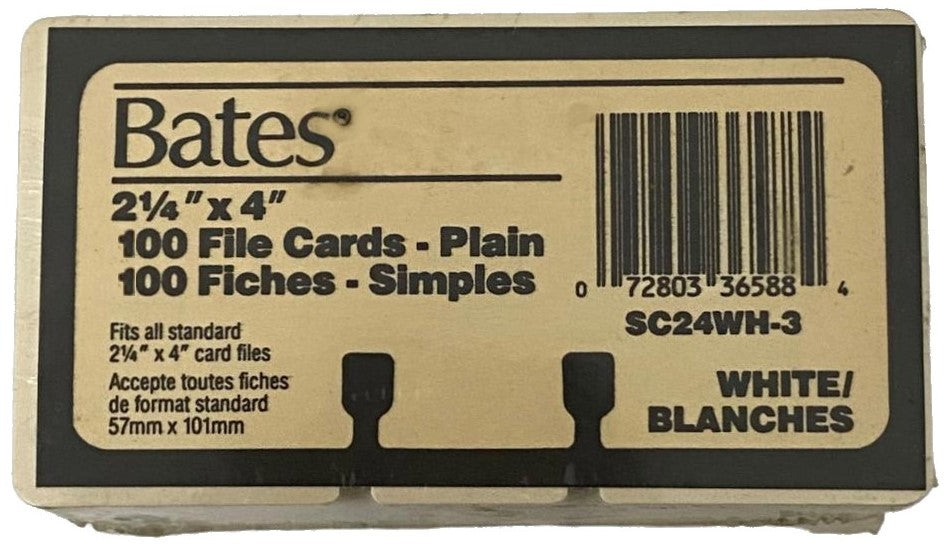 Tarjeta d/Repuesto Tarjetero Bates c/300 Bates® SC21WH-3 [Pieza] 72803365884