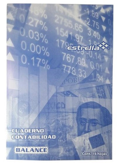 Cuaderno Contabilidad Estrella Balance 16 Hojas Estrella® 144 [Pieza] 602760001442