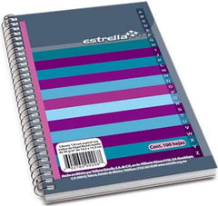 Libreta f/Francesa 1/8 Espiral c/Indice 100 Hojas Raya Estrella® 206 [Pieza] 602760002067
