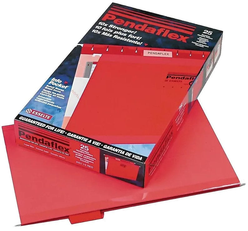 Fólder Colgante Ceja 1/5 c/25 Rojo Oficio Pendaflex® 4153 1/5 RED Caja 78787435117 01