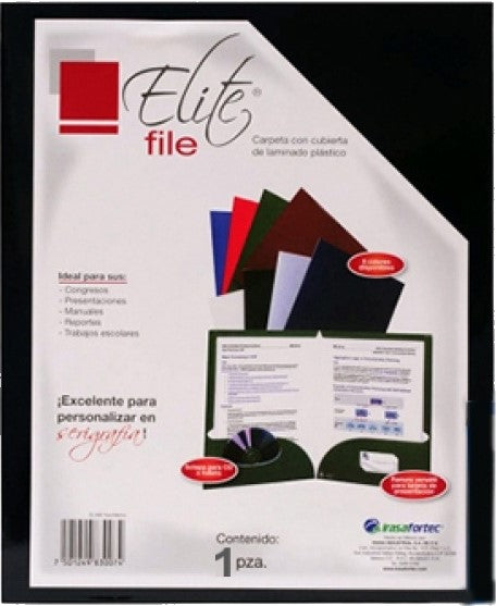 Fólder Doble Solapa 9.5cm Elite File Laminado Negro Carta Irasa® EL-3003 Pieza 7501249830036 02