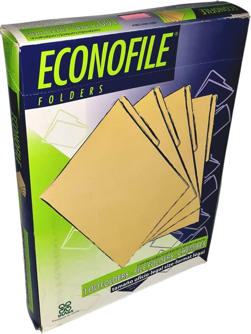Fólder Econofile c/100 Rosa pastel Oficio Irasa® FE-1404 14041 Caja 7501249825179 01