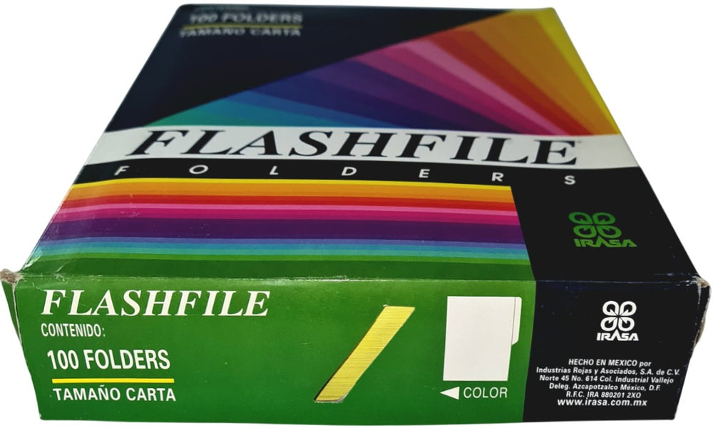 Fólder Color Neón FlashFile® pack c/100 Limón Neón Carta Irasa® FF-2270 Caja 7501249822703 02