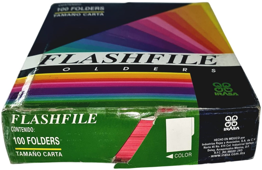 Fólder Color Neón FlashFile® pack c/100 Coral Neón Carta Irasa® FF-2272 Caja 7501249822727 02