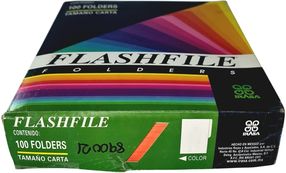 Fólder Color Neón FlashFile® pack c/100 Mandarina Neón Carta Irasa® FF-2273 Caja 7501249822734 02