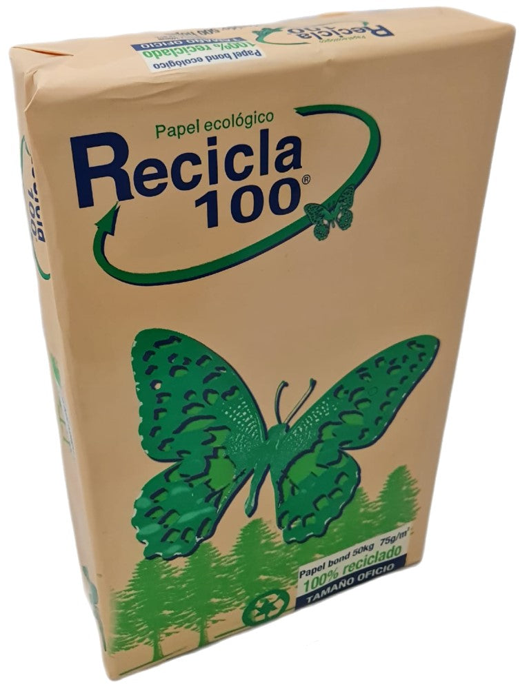 Bond Recicla 100 paquete c/500 50kg Blanco Oficio 75g Irasa® 1981 [Resma] 7501249811516