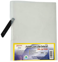 Fólder Plástico c/Clip Clip Lateral Libreto Transparente Carta Irasa® LB-9056 [Pieza] 7501281990446