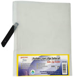 Fólder Plástico c/Clip Clip Lateral Libreto Transparente Carta Irasa® LB-9056 Pieza 7501281990446