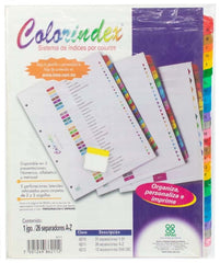 Separador Hojas p/Carpeta c/Índice Alfabético A-Z c/26 Blanco colorTap Carta Irasa® IN6211 [Bolsa de plástico] 7501249862112 2