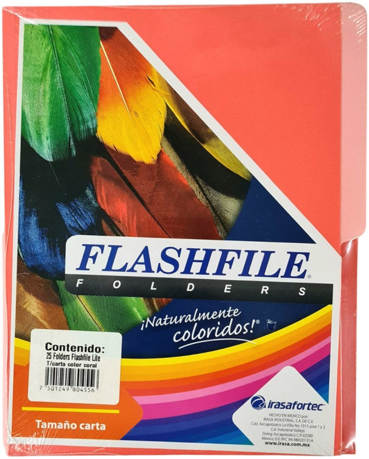Fólder Bitono FlashFile® Lite pack c/25 Coral Carta Irasa® FF-0455 Paquete 7501249804556 02