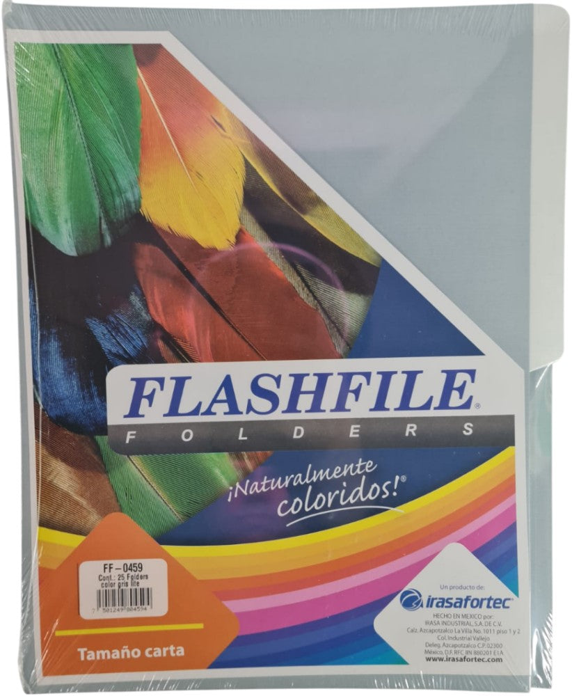 Fólder Bitono FlashFile® Lite pack c/25 Gris Carta Irasa® FF-0459 Paquete 7501249804594 01