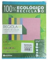 Papel Bond Color Recicla 100 c/100 Verde Bandera Carta Irasa® 20275 Cien hojas 7501249820273 01