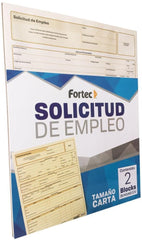 Block Solicitud de Empleo Paquete 2 Blocks 25 hojas x bloc Carta Fortec® SE-2002 [Paquete] 7502278540620