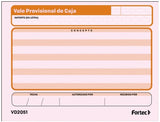 Block Vale Provisional de Caja c/3 50 hojas ¼ Carta Fortec® VD-2051 Paquete 7502278540637 3