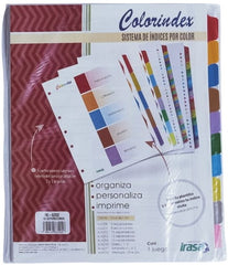 Separador Hojas p/Carpeta ColoríndexTap s/impresión c/10 Blanco colorTap Carta Irasa® IN-6202 [Bolsa de plástico] 7501249862150