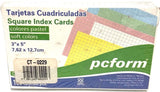 Tarjeta Índice Cuadrícula pcform® c/100 Blanco 3×5" Irasa® CT-0229 Paquete 7501249802293