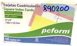 Tarjeta Índice Cuadrícula pcform® c/100 Amarillo 3×5" Irasa® Paquete 7501249802279