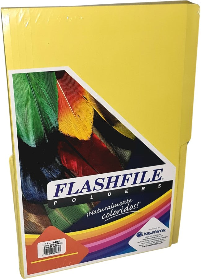Fólder Color FlashFile® pack c/25 Amarillo Intens Oficio Irasa® FF-1462 Paquete 7501249814623 01