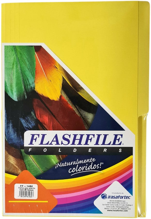 Fólder Color FlashFile® pack c/25 Amarillo Intens Oficio Irasa® FF-1462 Paquete 7501249814623 02