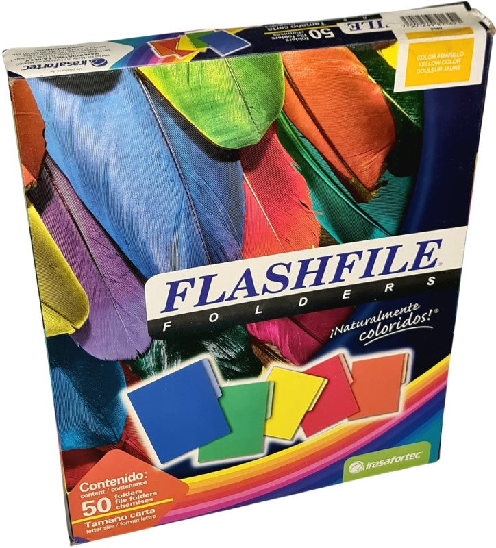 Fólder Bitono FlashFile® Intensos pack c/50 Amarillo Intens Carta Irasa® FF-2162 Paquete 75012498216