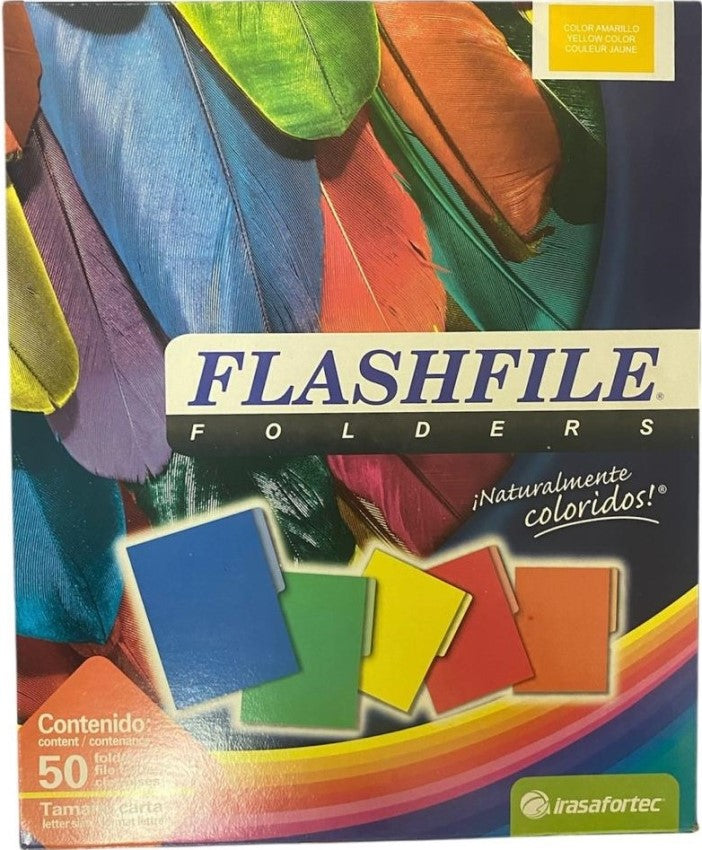 Fólder Bitono FlashFile® Intensos pack c/50 Amarillo Intens Carta Irasa® FF-2162 Paquete 75012498216