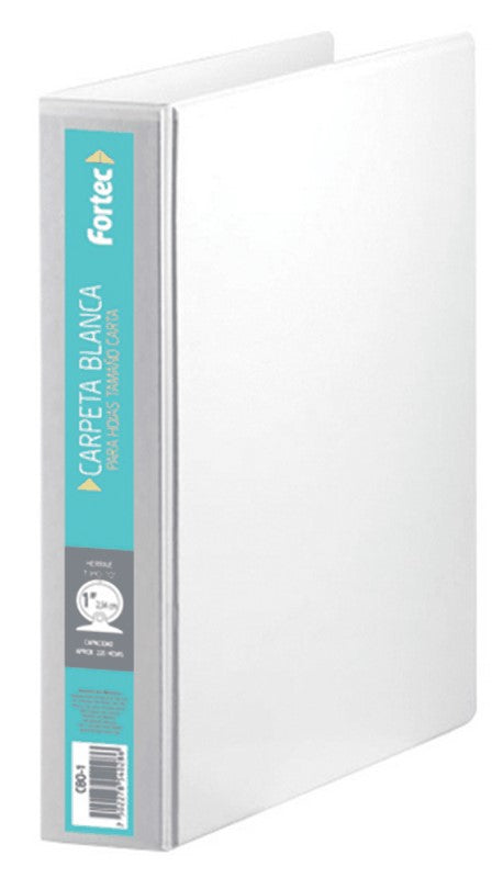 Carpeta 3 Argollas "O" 1" Blanco Carta Fortec® CBO-1 [Pieza] 7502278540286