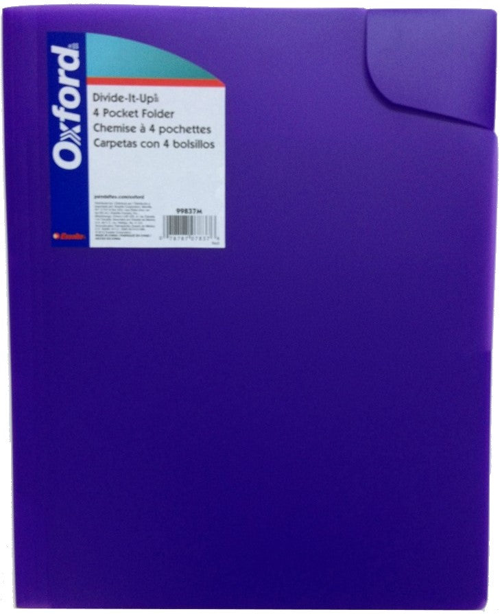 Fólder Plástico 1 y 3 Solapas Morado Carta Oxford® 99837M [Pieza] 78787078376