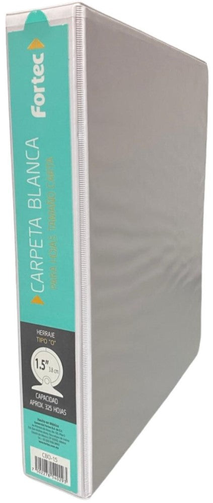 Carpeta 3 Argollas "D" 1½" Blanco Carta Fortec® CBD-1.5 [Pieza]