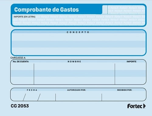 Block Comprobante Gastos paquete c/3 50 hojas ¼ Carta Fortec® CG-2053 [Pieza] 7502278540569 2