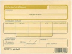 Block Solicitud de Cheque 50 hojas ¼ Carta pcform® 1015 [Pieza]