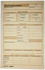 Block Auxiliar Aviso Cambio de Nomina 25 Juegos ½ Carta pcform® 2016 [Pieza]