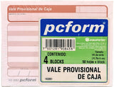 Block Vale Provisional de Caja c/4 50 hojas ¼ Carta pcform® VD 2051 Paquete 7501281908458