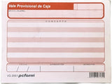 Block Vale Provisional de Caja c/4 50 hojas ¼ Carta pcform® VD 2051 Paquete 7501281908458 2