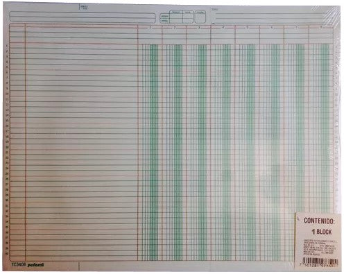 Block Columnas con Concepto 8 50 hojas DobleCarta pcform® TC-3408 Pieza 7501281971520