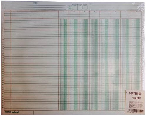 Block Columnas con Concepto 8 50 hojas DobleCarta pcform® TC-3408 [Pieza] 7501281971520