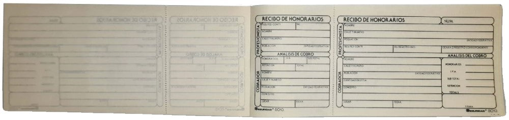 Block Recibos de Honorarios sin Folio H 100 hojas Seguriformas® 8013 [Pieza]