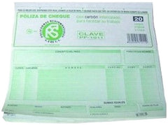Block Póliza Cheques c/Carbón C 20 Juegos ½ Oficio Poliformas® PF-1011 [Pieza] 7502278540644