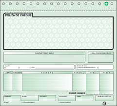 Block Póliza Cheques c/Carbón C 20 Juegos ½ Oficio Poliformas® PF-1011 [Pieza] 7502278540644 3